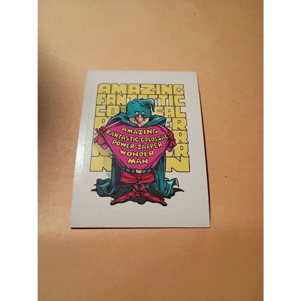1983 General Mills Zero Heroes Trading Card Sticker Card Vintage #27 Wonderman